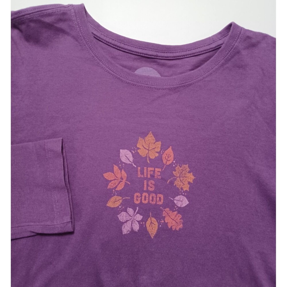 Life is Good Classic Fit Tee‎ Medium Leaves Wreath Fall Gorpcore Outdoor Hiking